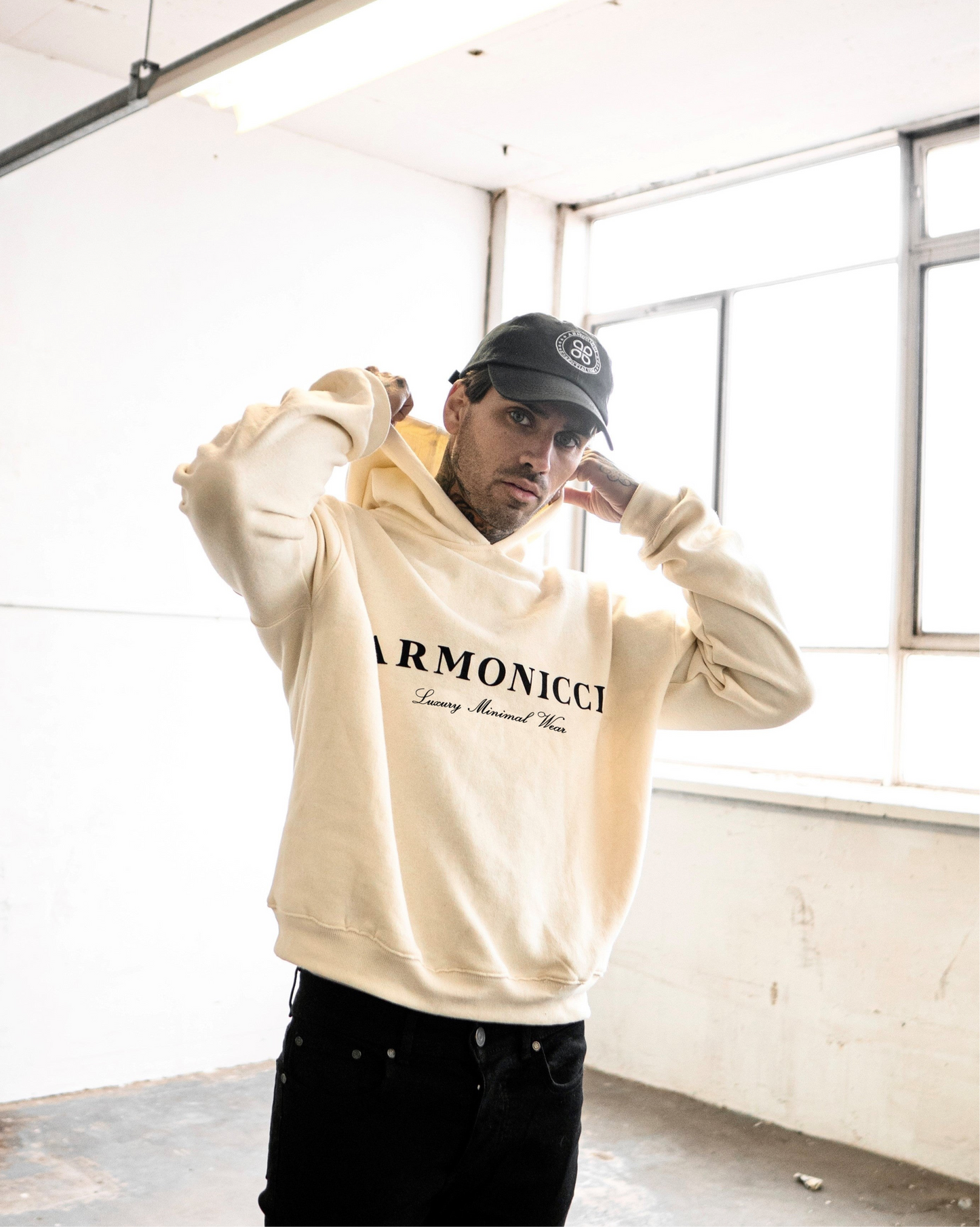 Heavyweight Cream Script Hoodie