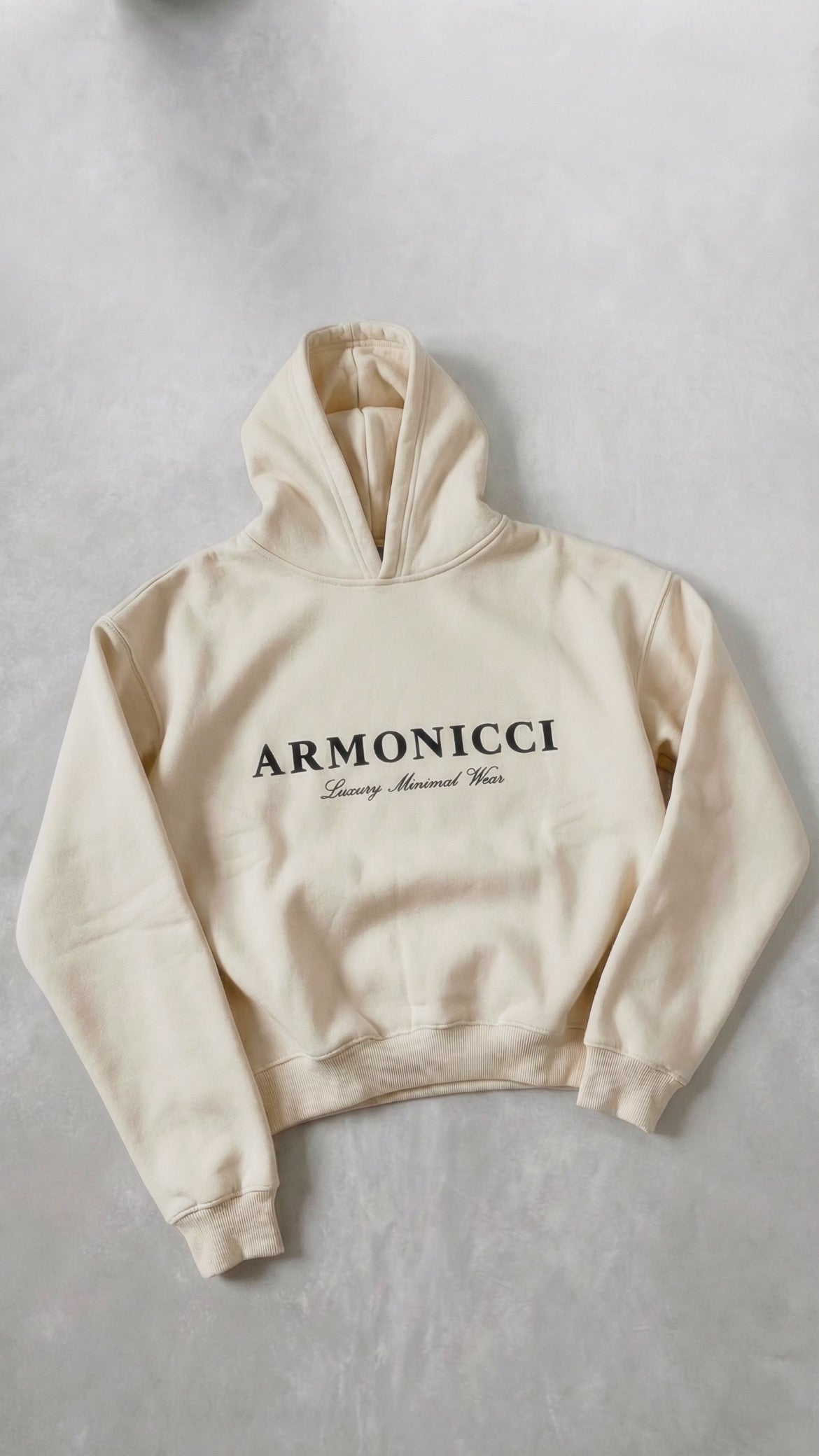 Heavyweight Cream Script Hoodie