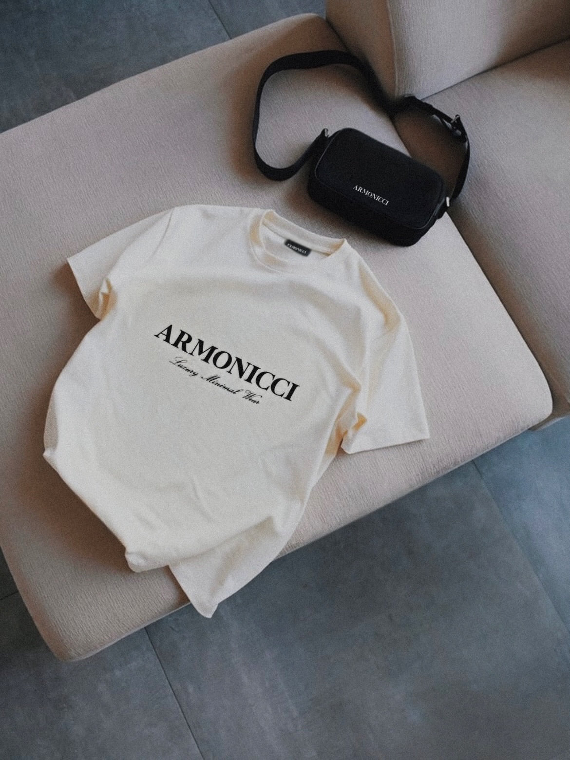 Oversized Cream Script T-Shirt