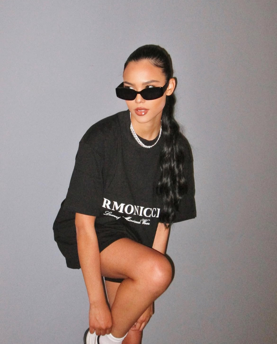 Oversized Black Script T-Shirt