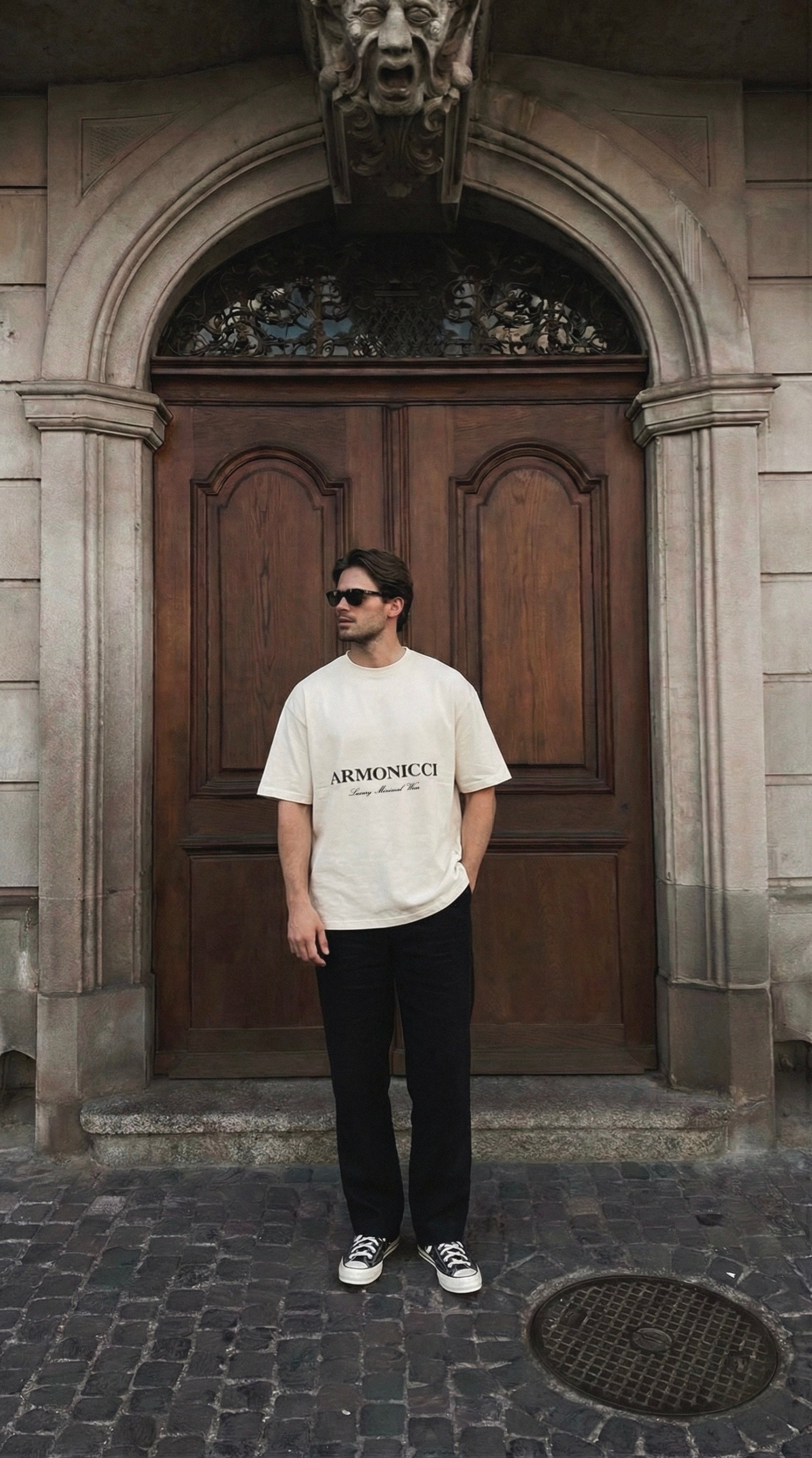 Oversized Cream Script T-Shirt