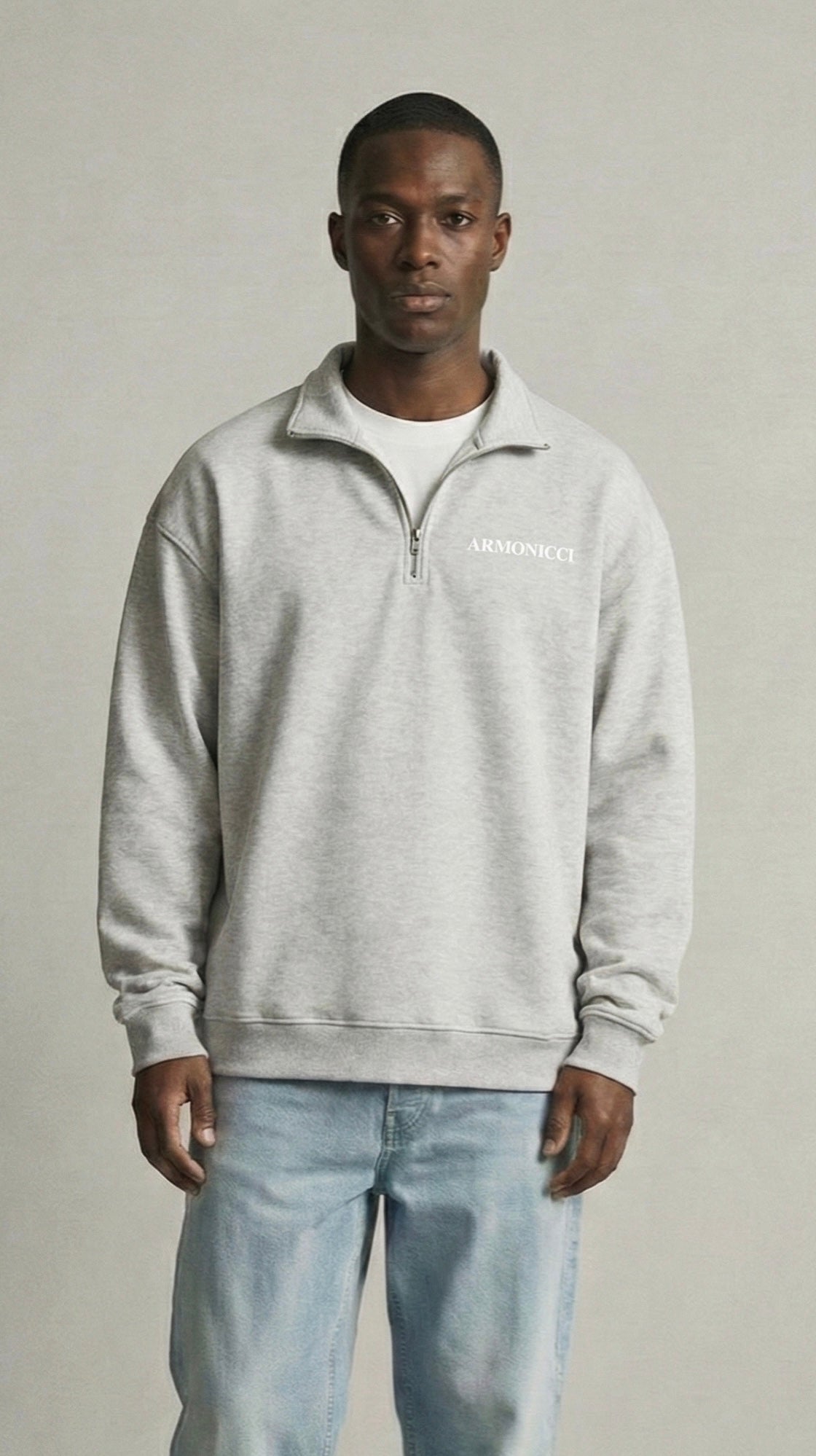 Heavyweight Athletic Grey Original Quarter Zip Sweatshirt