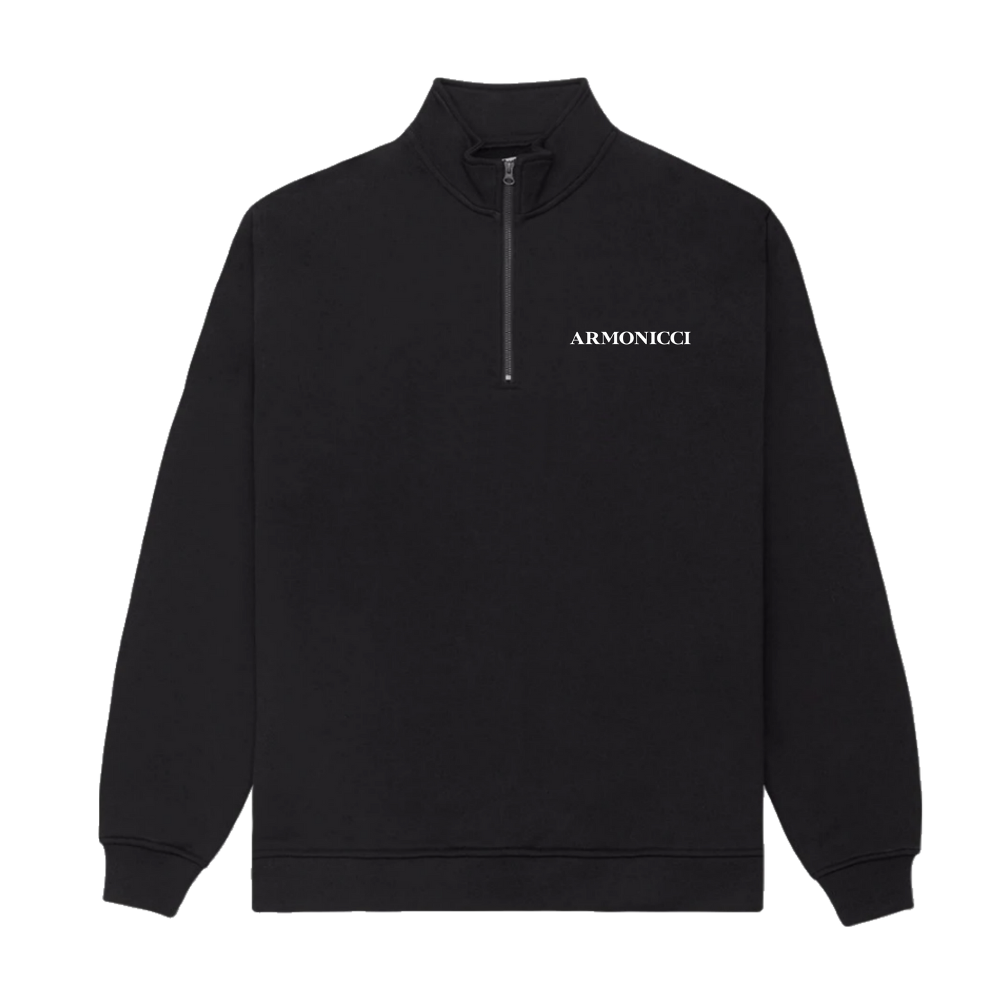 Heavyweight Jet Black Quarter Zip Sweatshirt