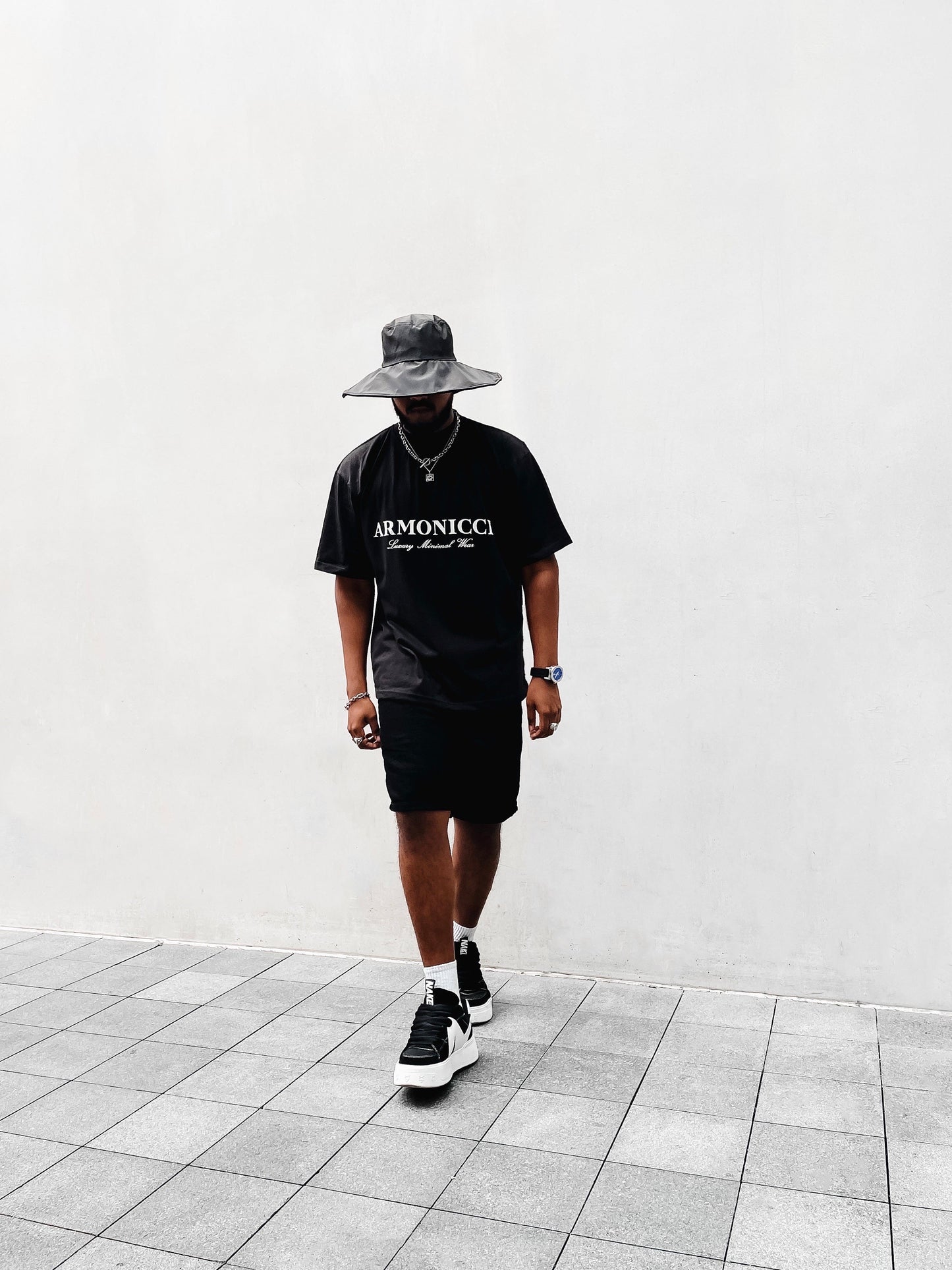 Oversized Jet Black Script T-Shirt