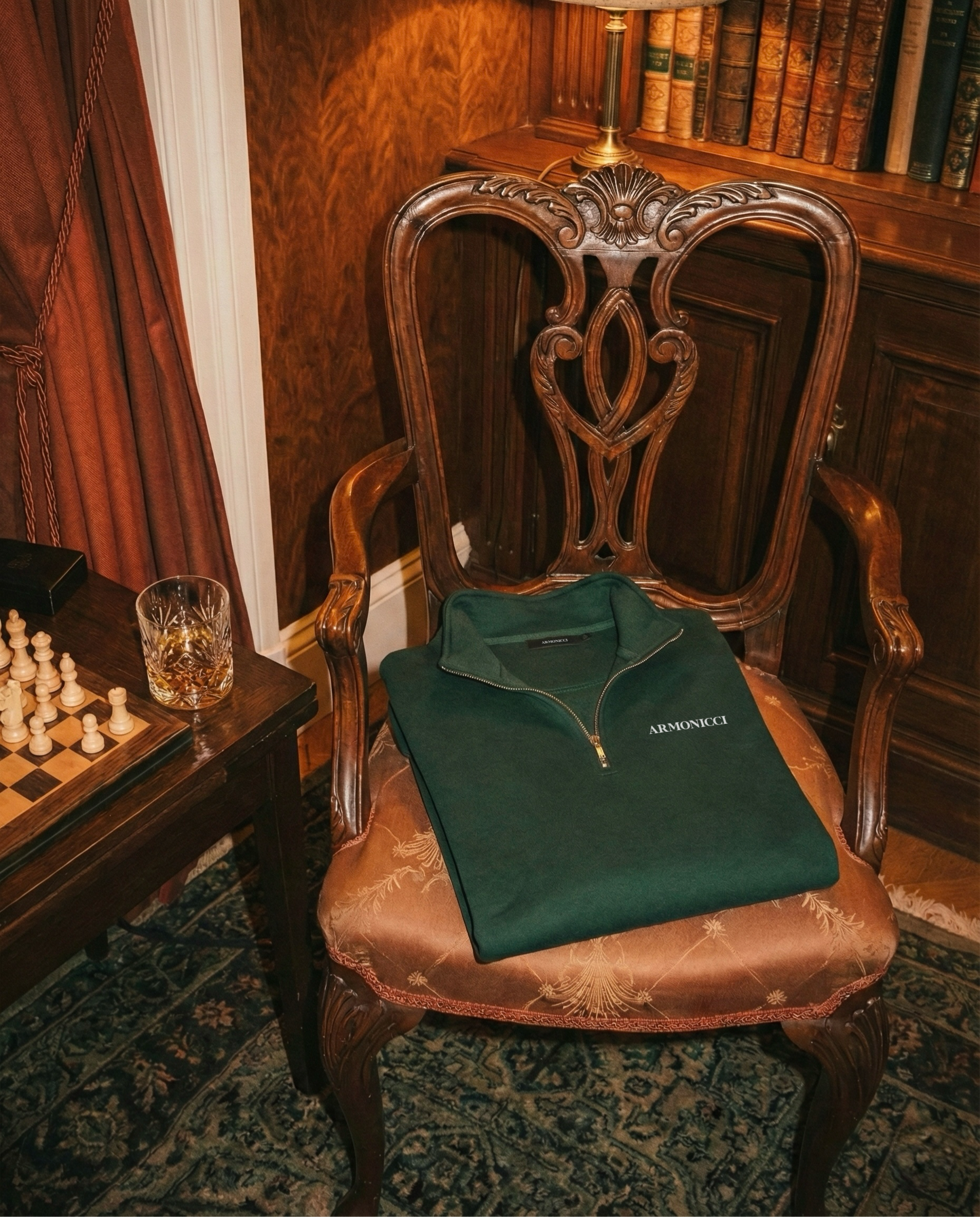 Heavyweight Forest Green Original Quarter Zip Sweatshirt