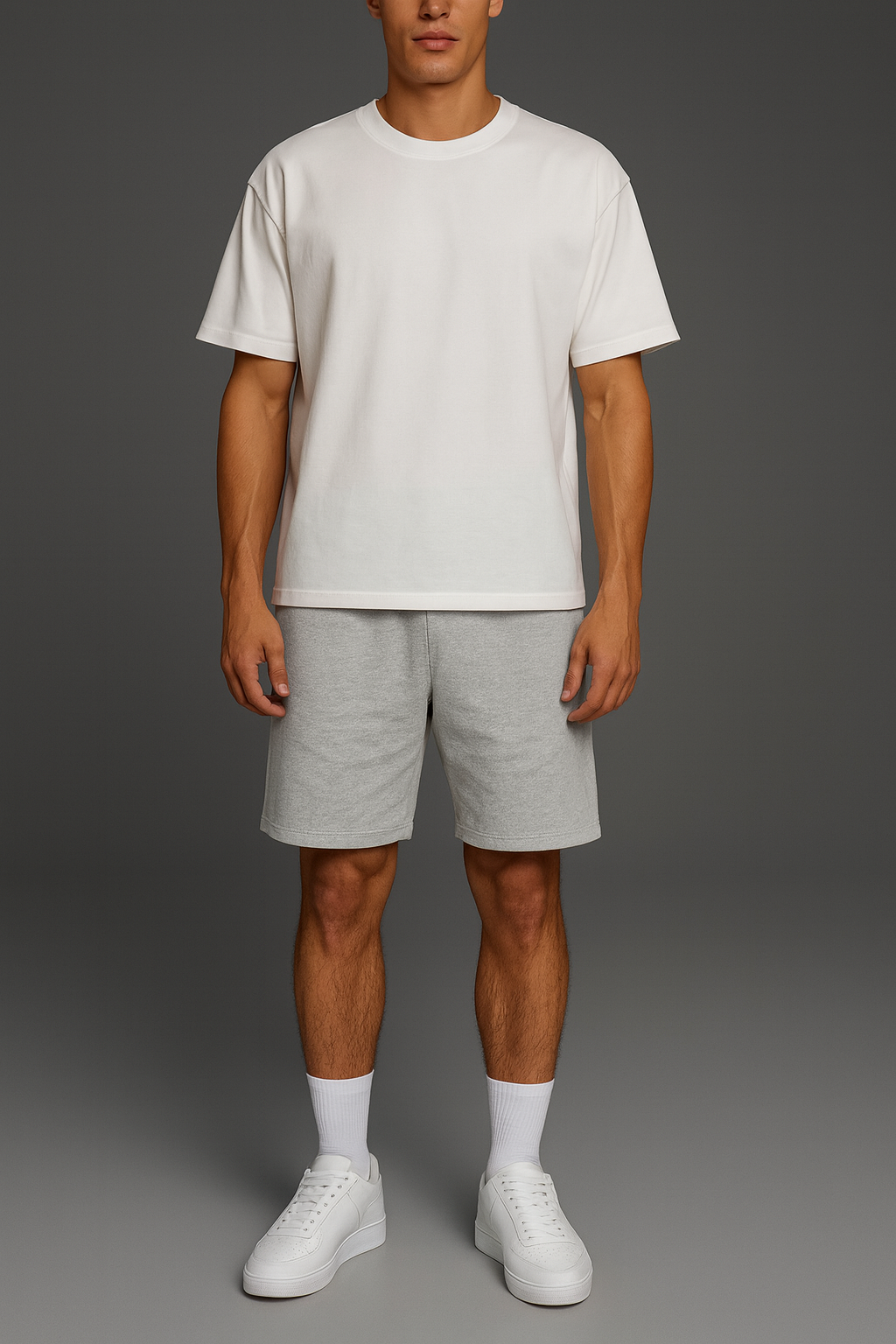 Athletic Grey Minimal Jersey Shorts