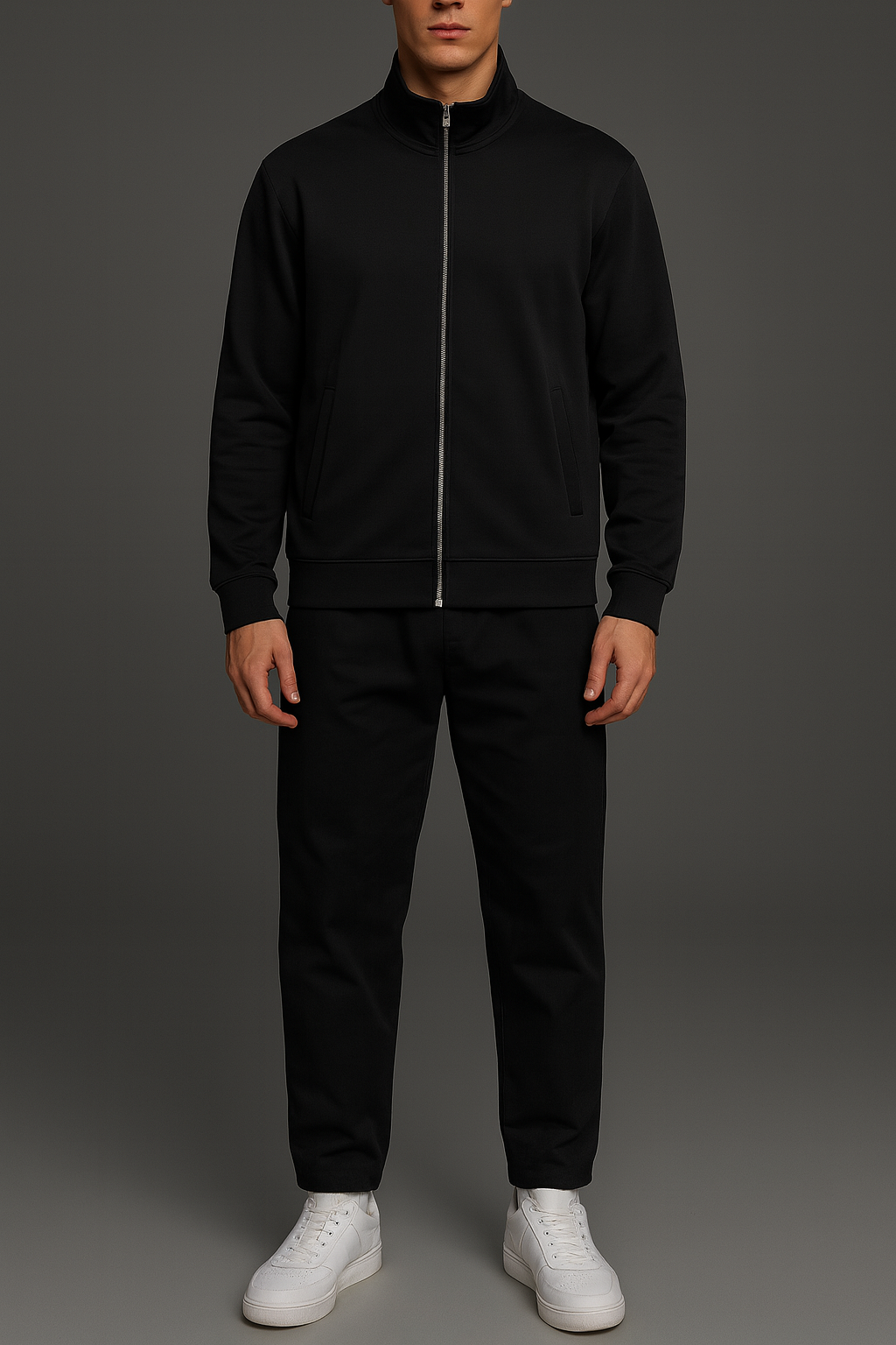 Minimal Black Silky Track Pants