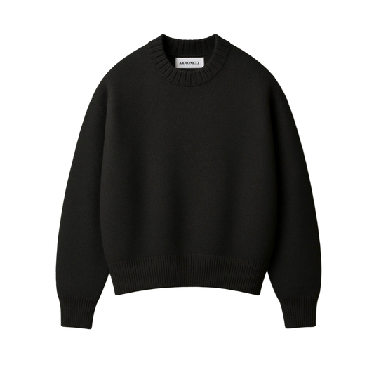 Oversized Minimal Black Knit Sweater