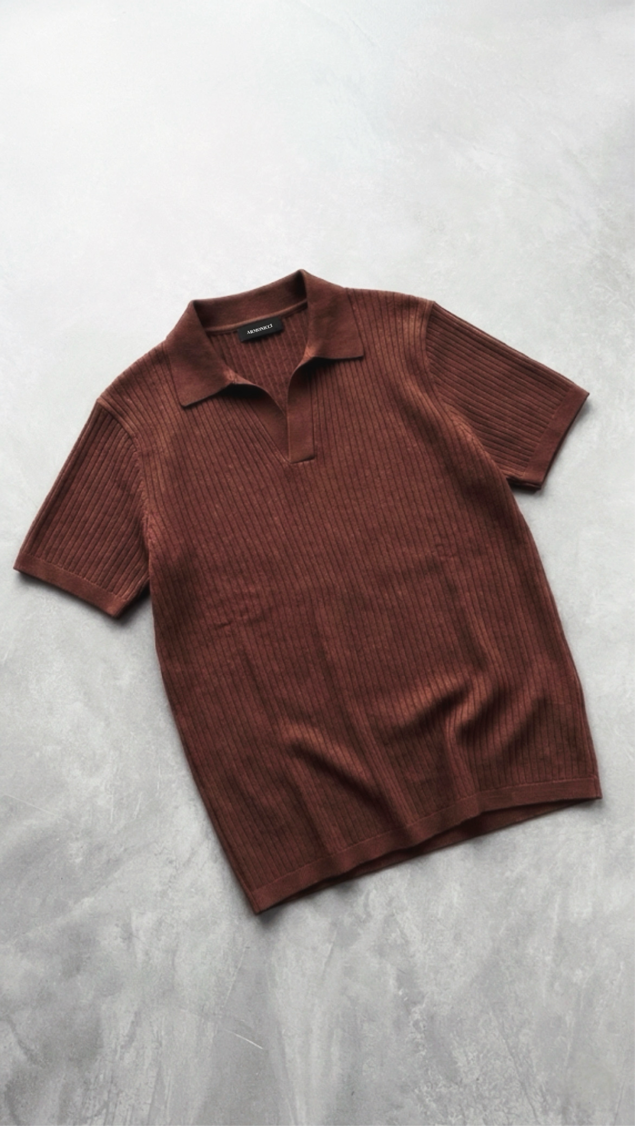 Vintage Brown Knit Polo Shirt