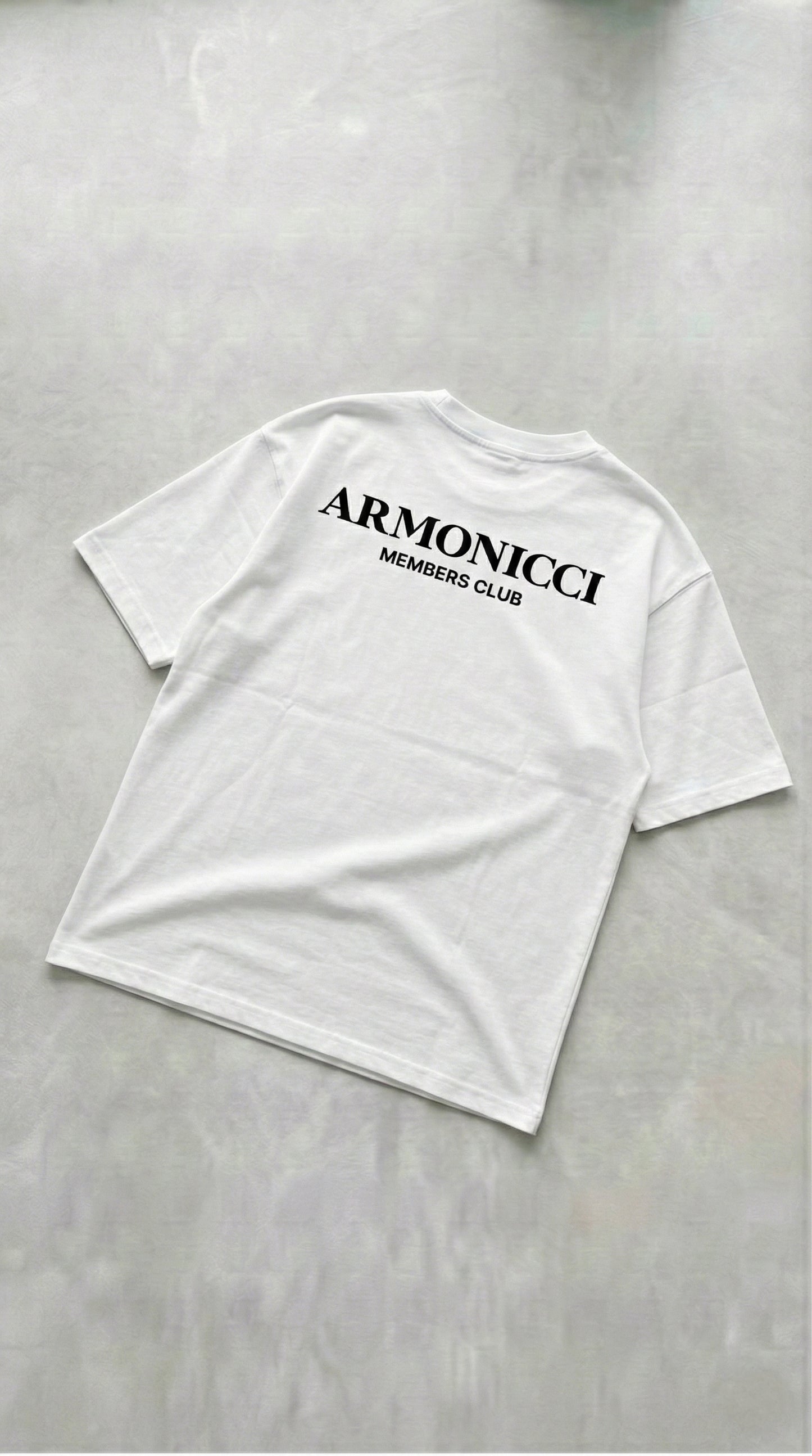 Oversized Pure White Members Club T-Shirt