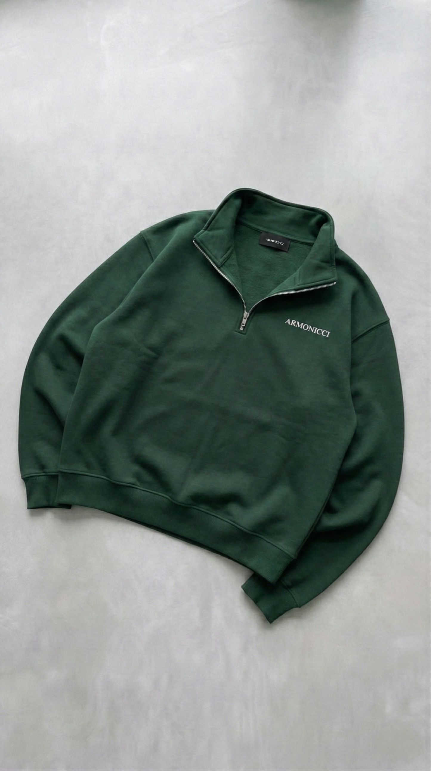 Heavyweight Forest Green Original Quarter Zip Sweatshirt