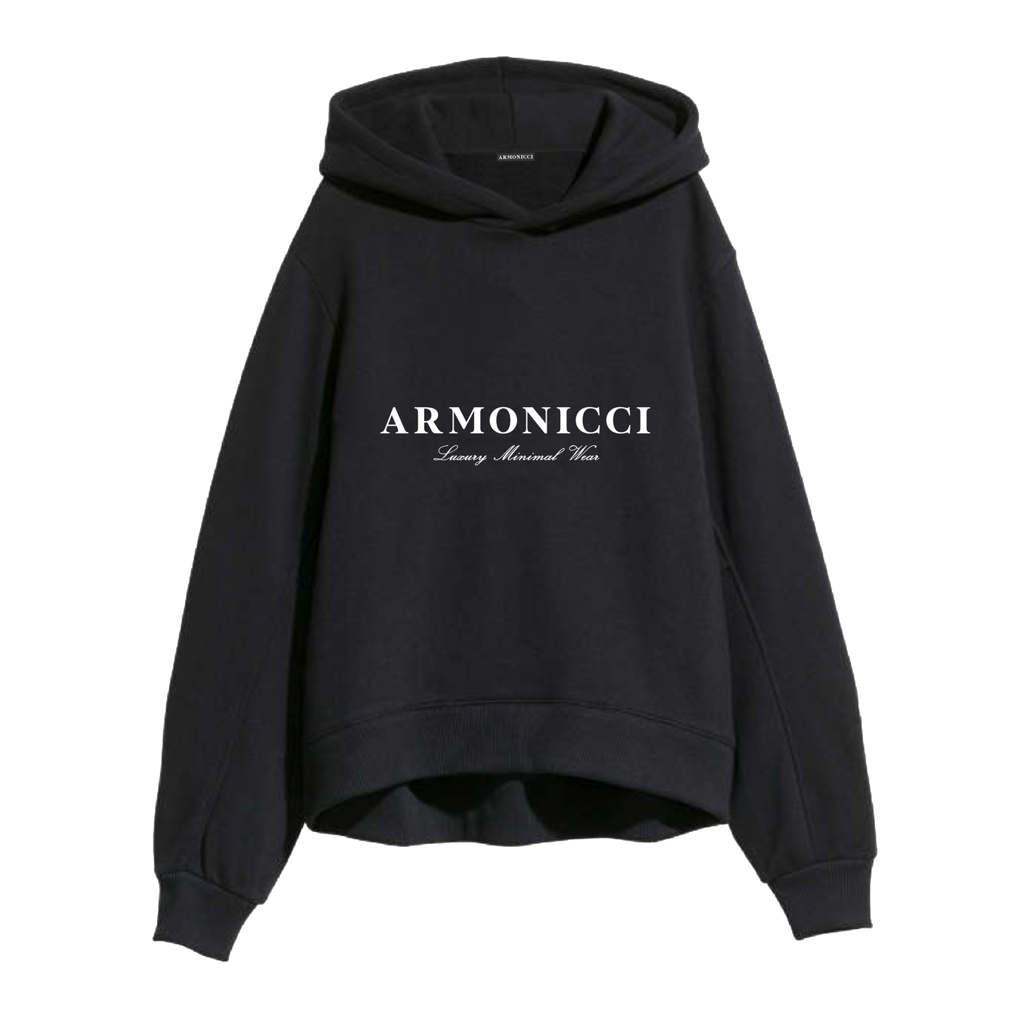 heavyweight black script logo hoodie