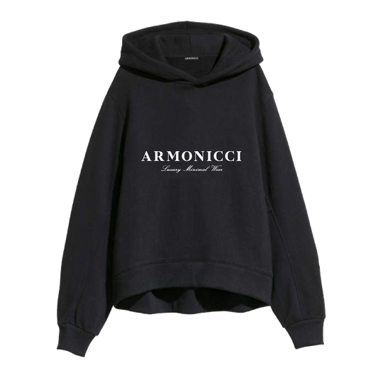 heavyweight black script logo hoodie