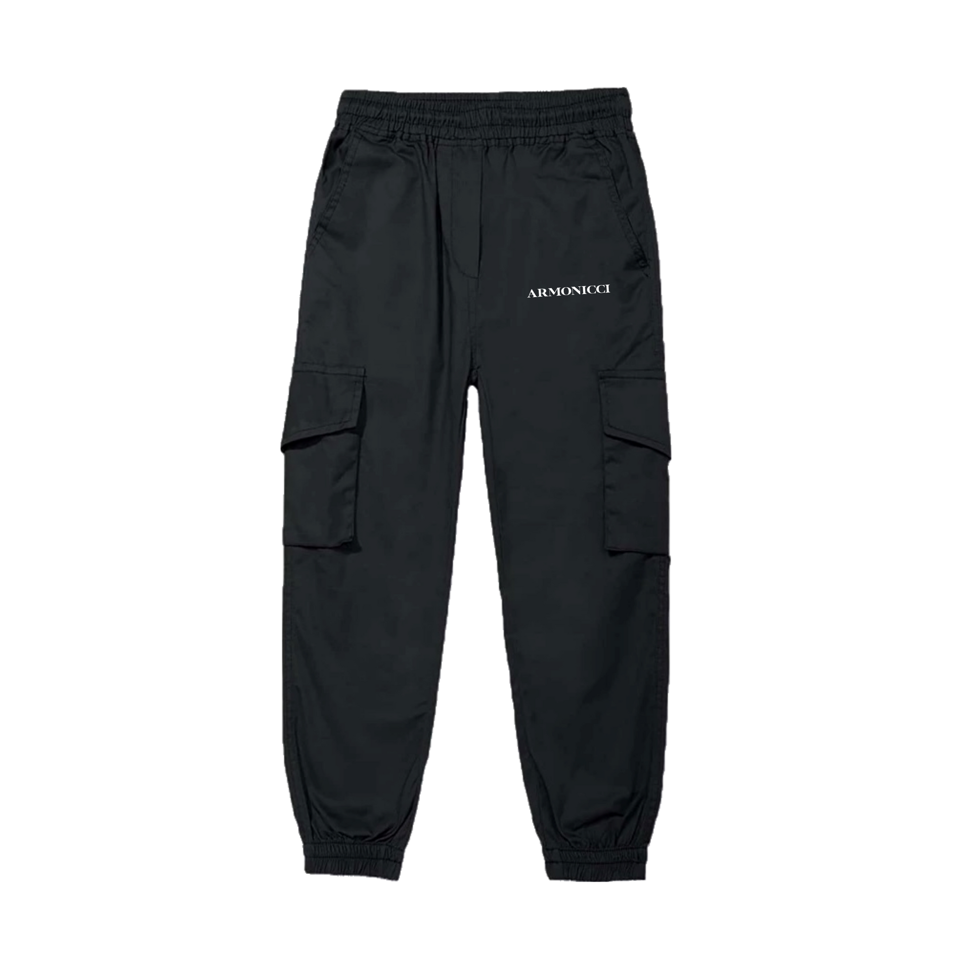 black technical cargo pants