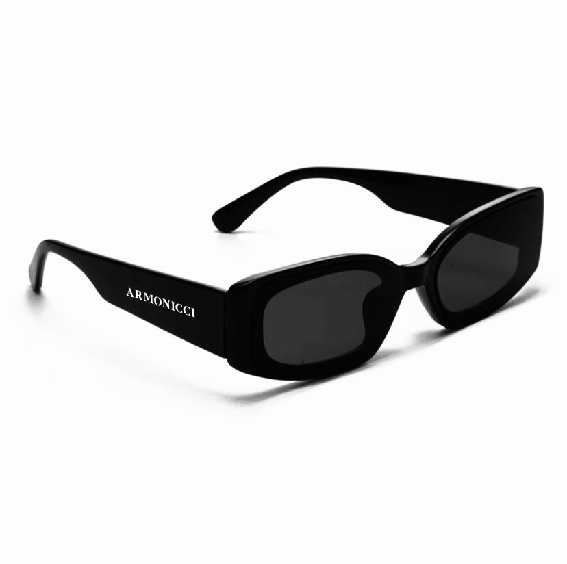 black rectangular sunglasses