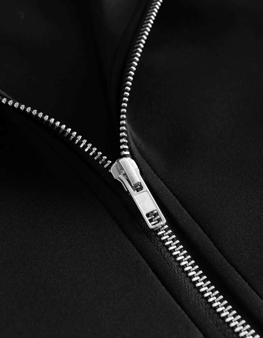 black silky track jacket