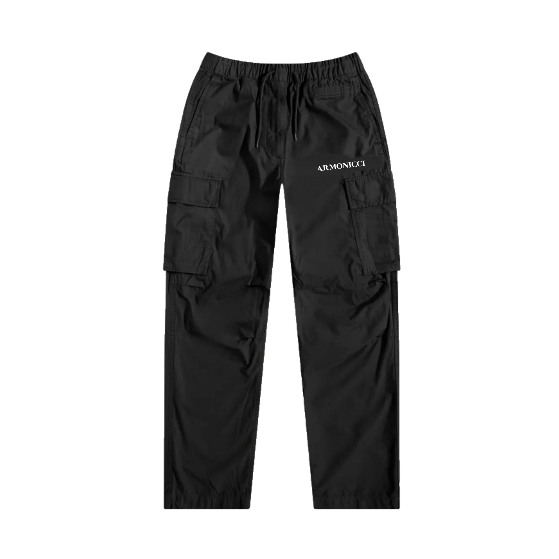black utility cargo pants