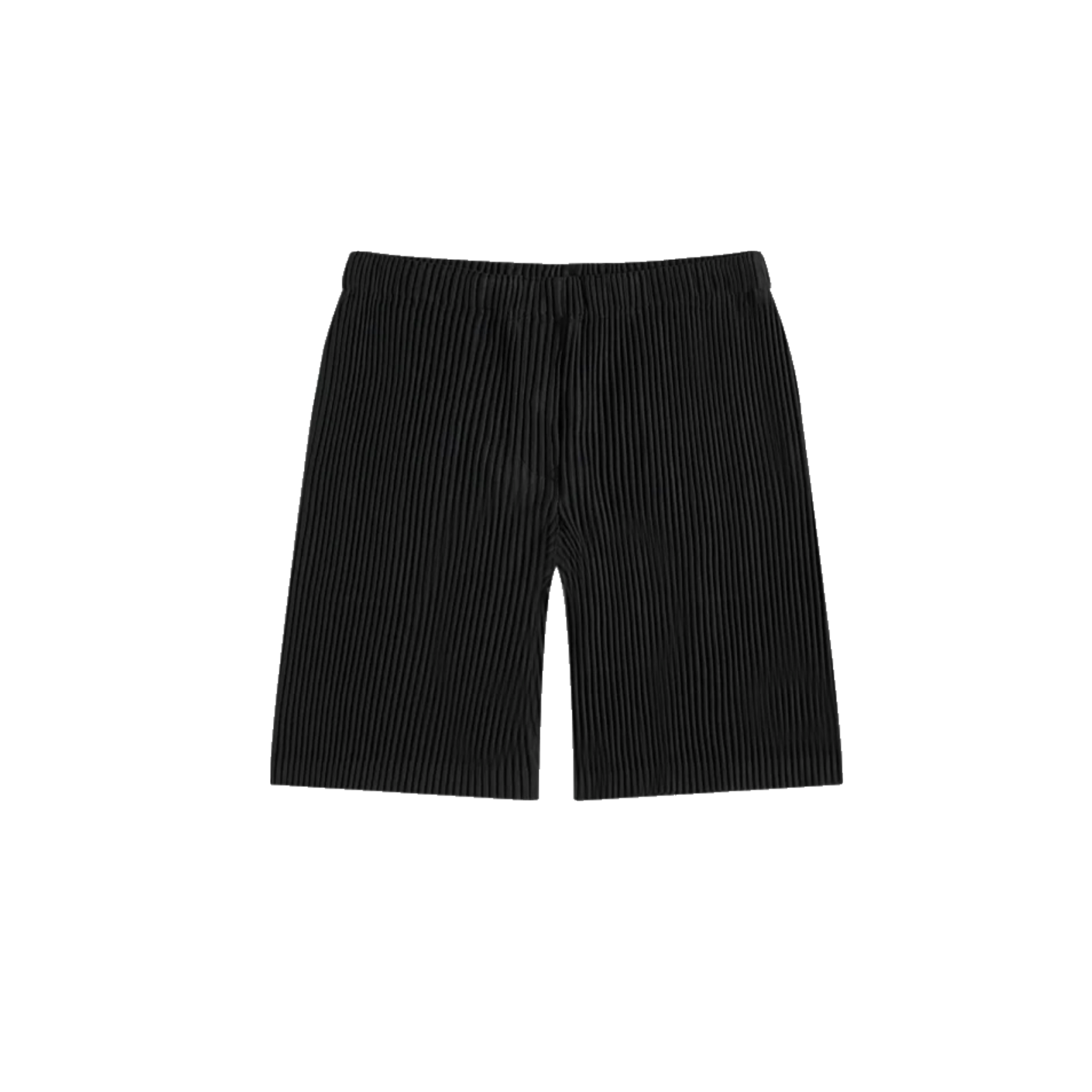 black pleated shorts