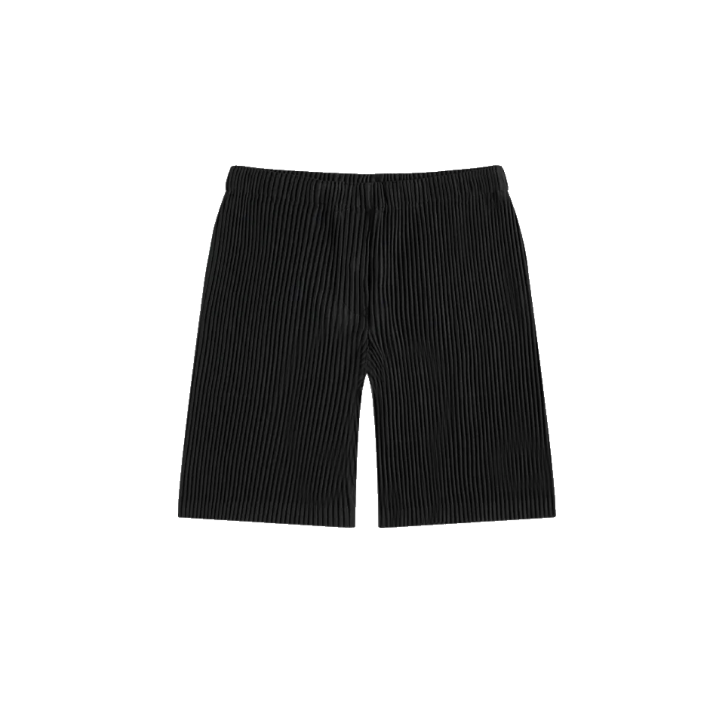 black pleated shorts