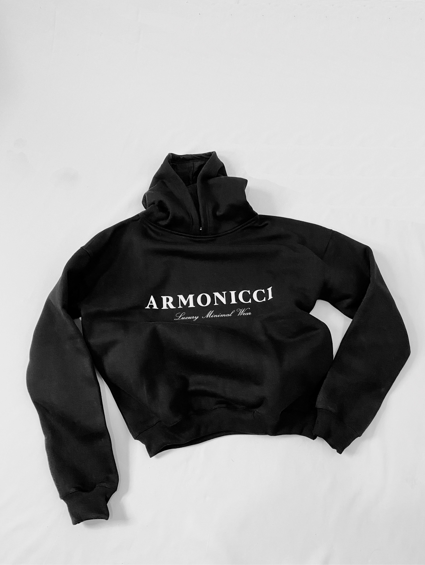 heavyweight black script logo hoodie