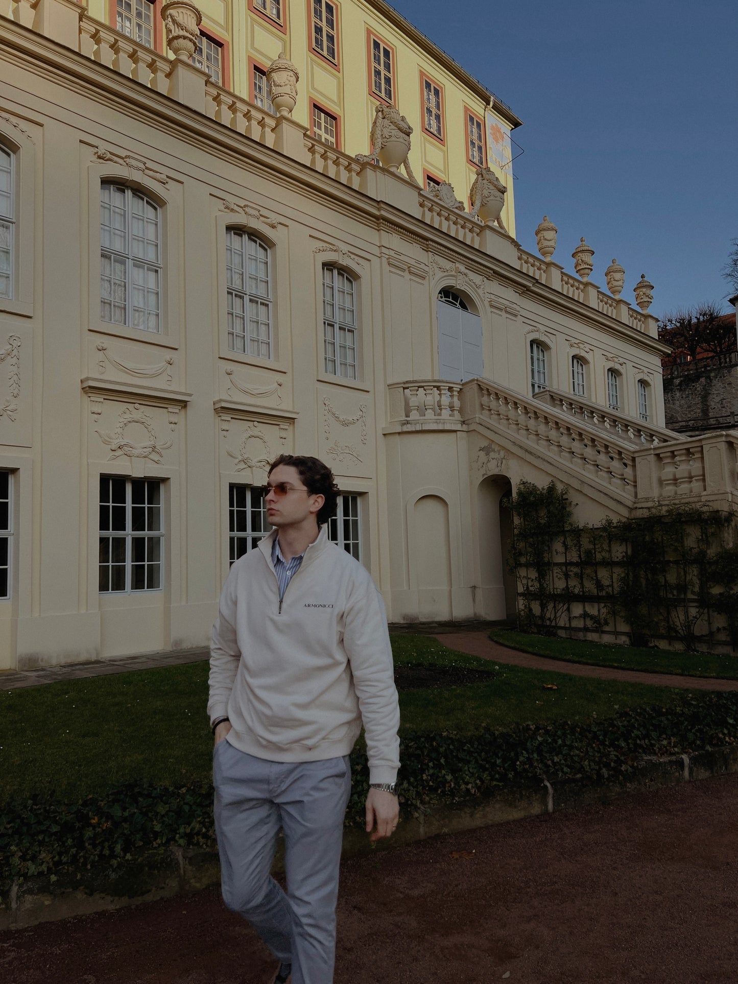 Heavyweight Cream Quarter Zip Sweatshirt