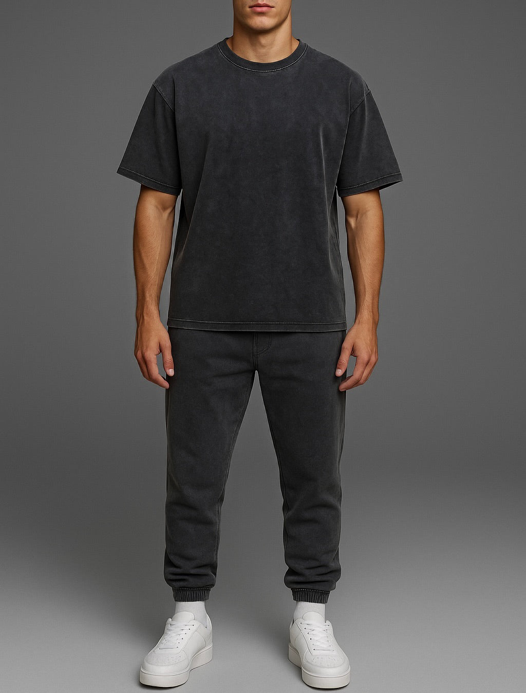 Heavyweight Washed Black Minimal T-Shirt