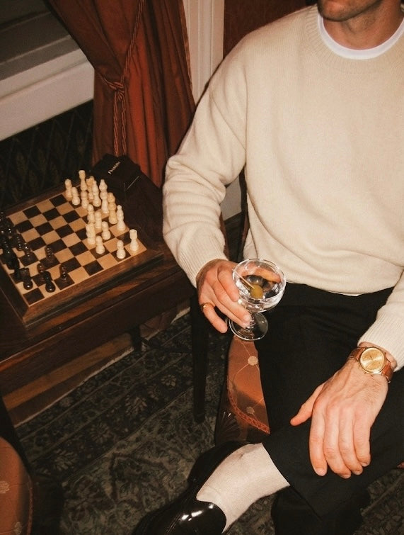 Oversized Minimal Cream Knit Sweater