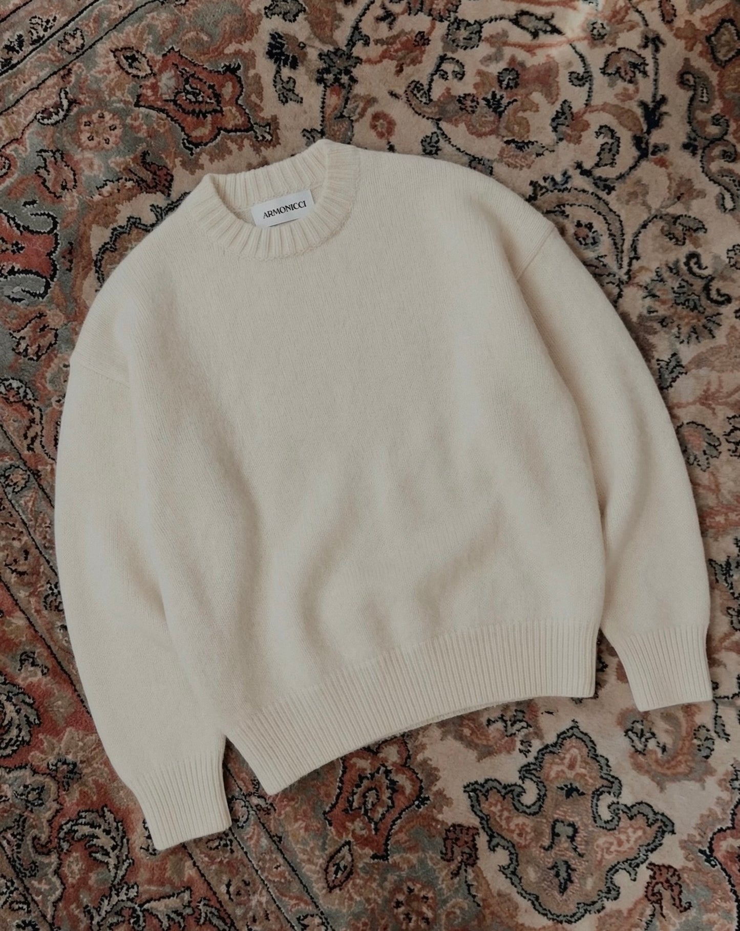 Oversized Minimal Cream Knit Sweater