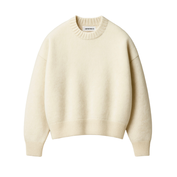 Oversized Minimal Cream Knit Sweater