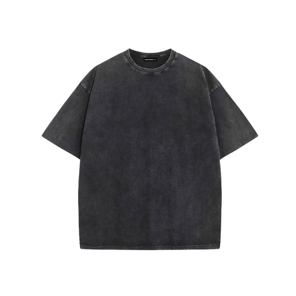Heavyweight Washed Black Minimal T-Shirt