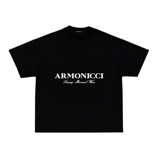 Oversized Jet Black Script T-Shirt