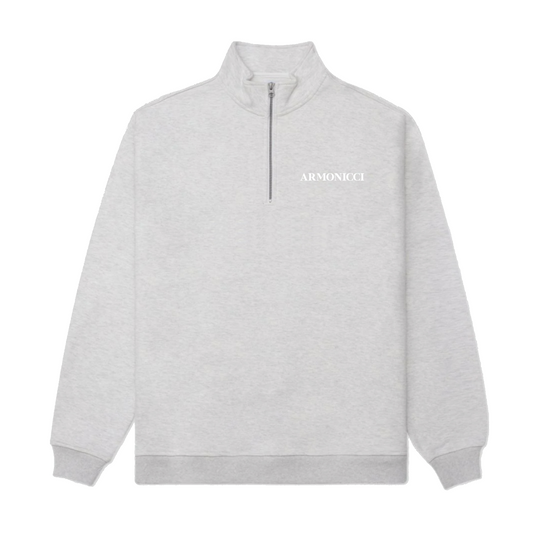 Heavyweight Athletic Grey Quarter Zip Sweatshirt
