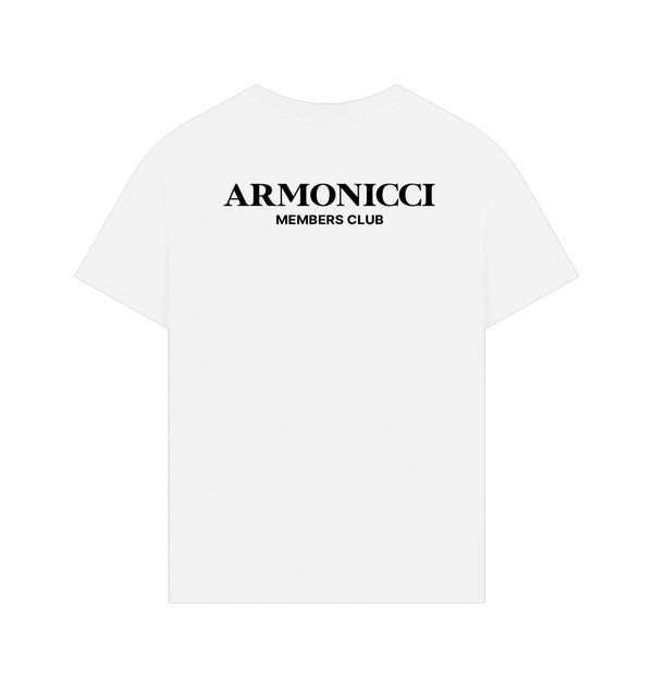 Oversized Pure White Members Club T-Shirt