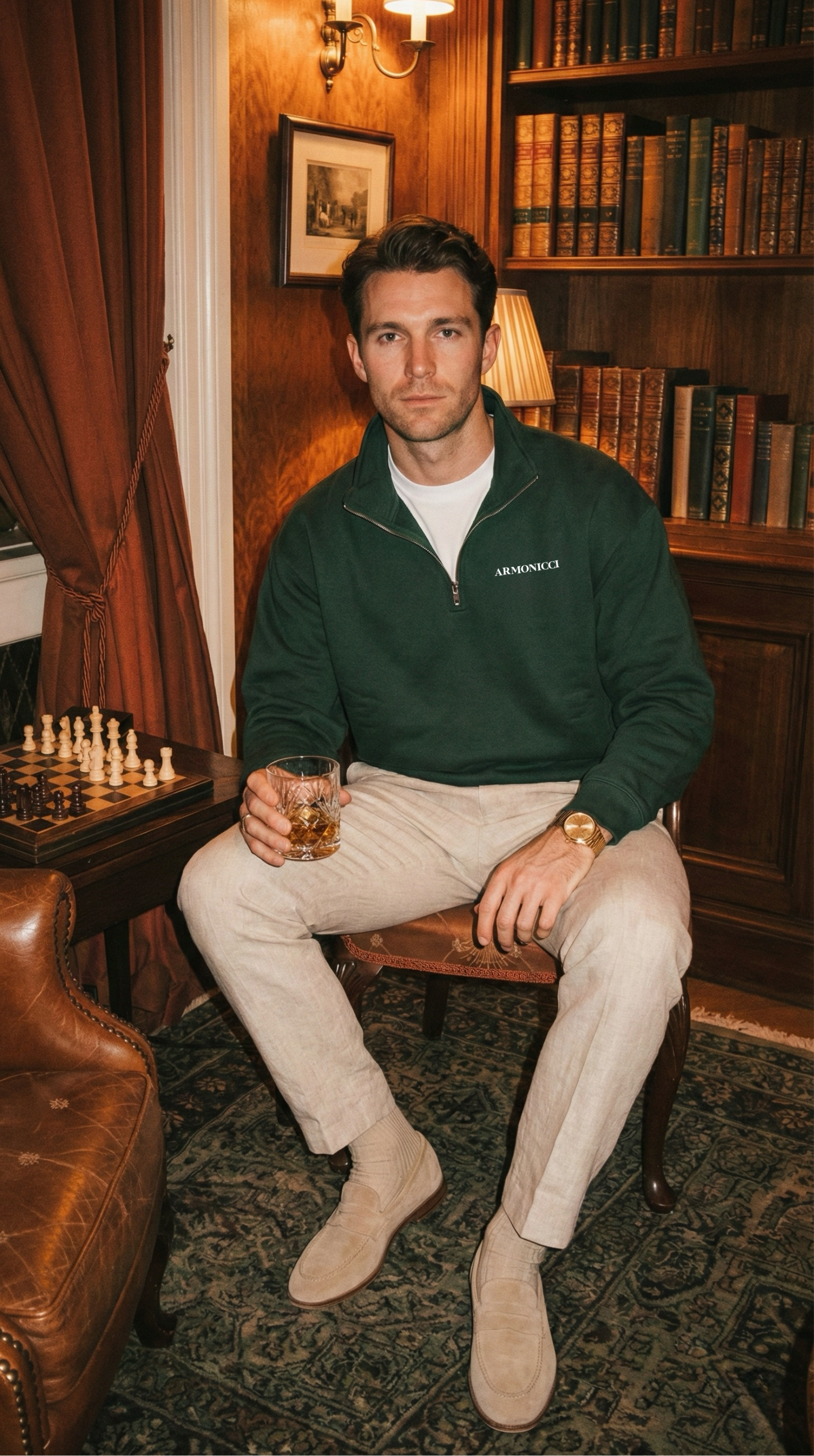 Heavyweight Forest Green Original Quarter Zip Sweatshirt