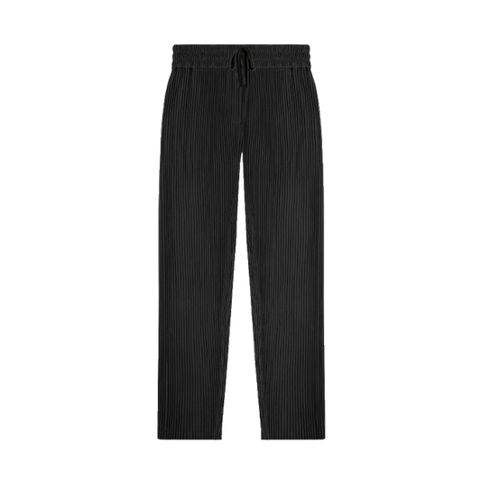 Split Black Pleated Trousers