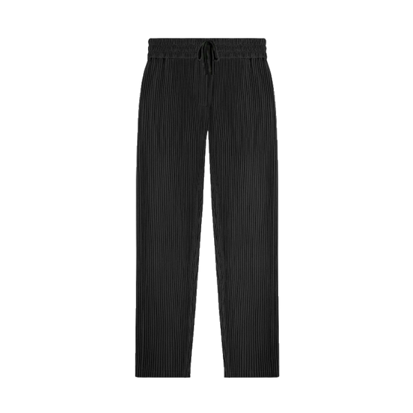 Split Black Pleated Trousers