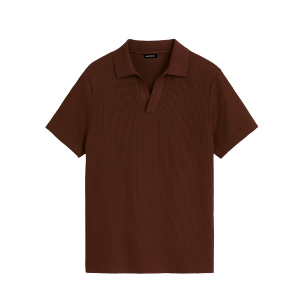 Vintage Brown Knit Polo Shirt