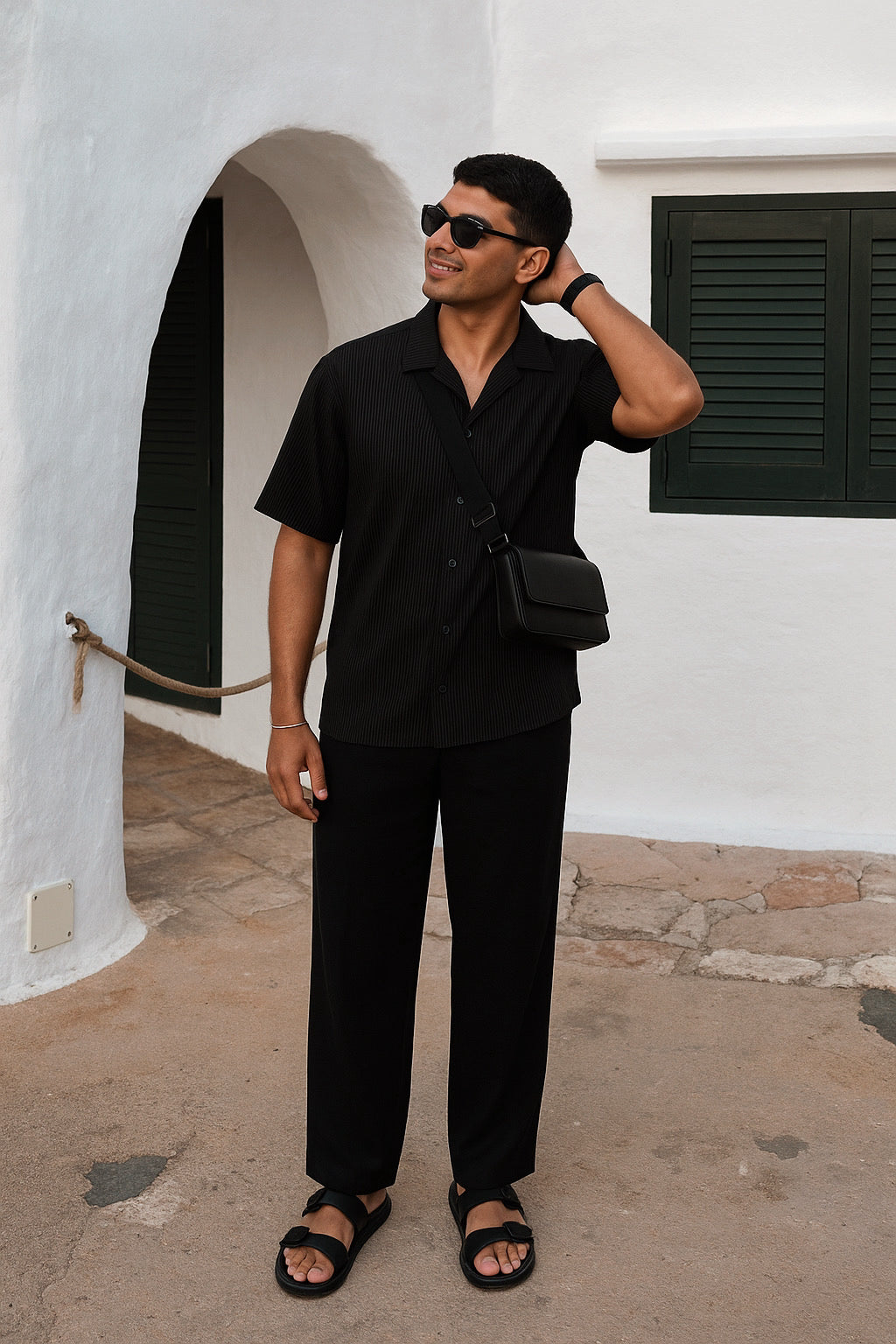 Black Pleated Shirt