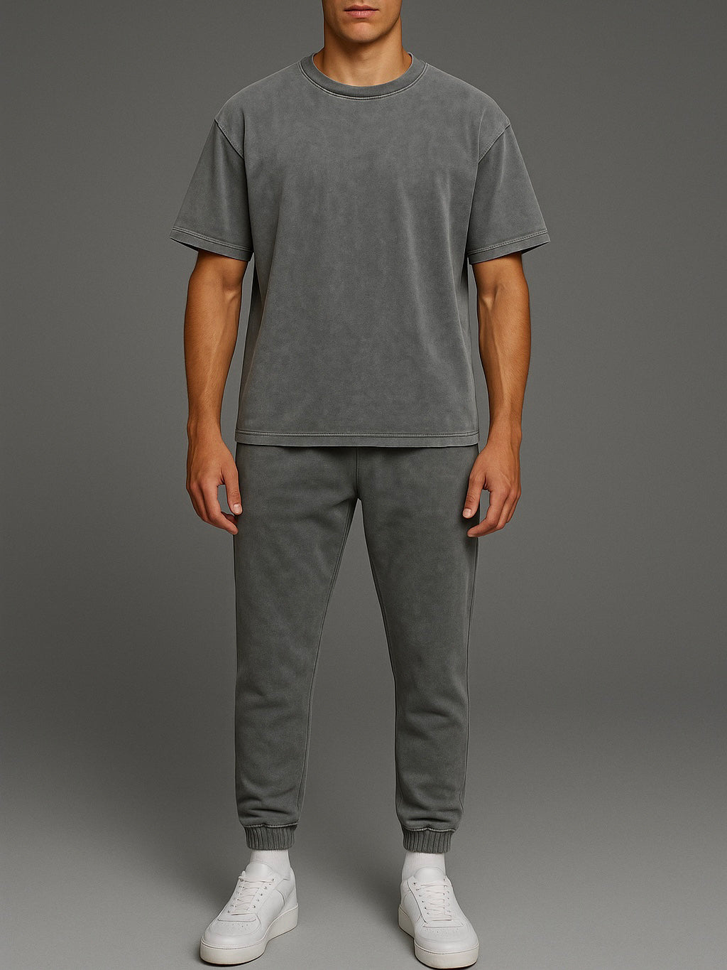 Heavyweight Washed Grey Minimal T-Shirt