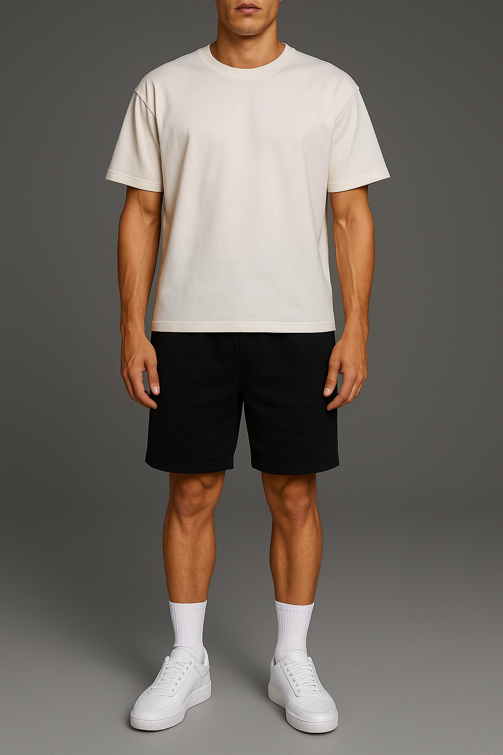 Jet Black Minimal Jersey Shorts