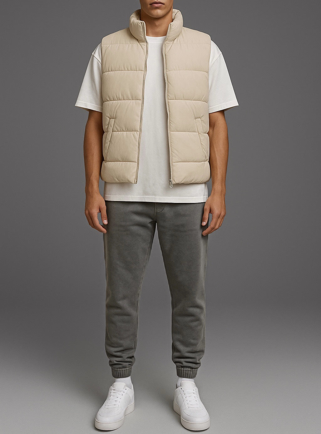 Cream Puffer Gilet