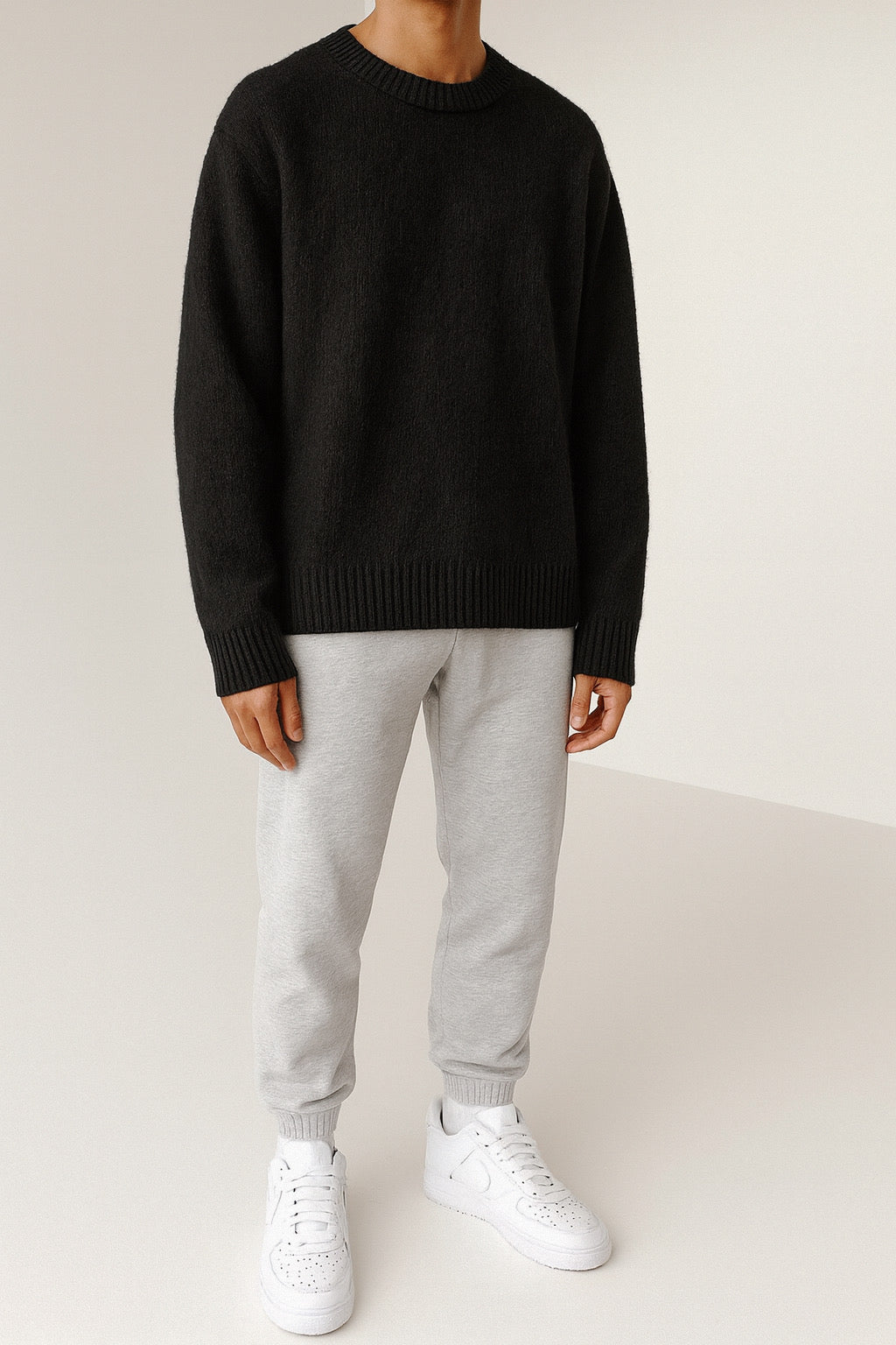 Oversized Minimal Black Knit Sweater