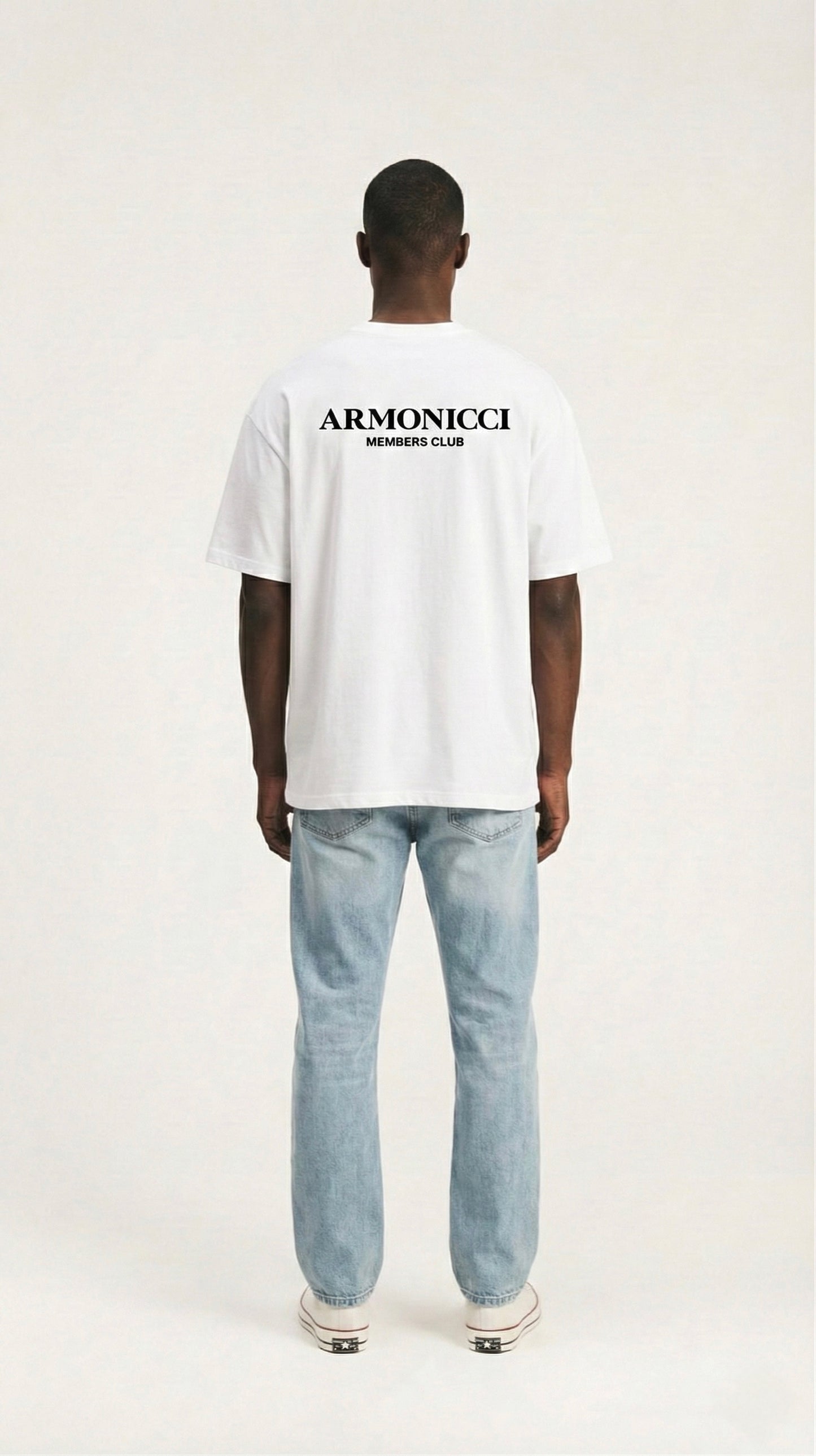 Oversized Pure White Members Club T-Shirt