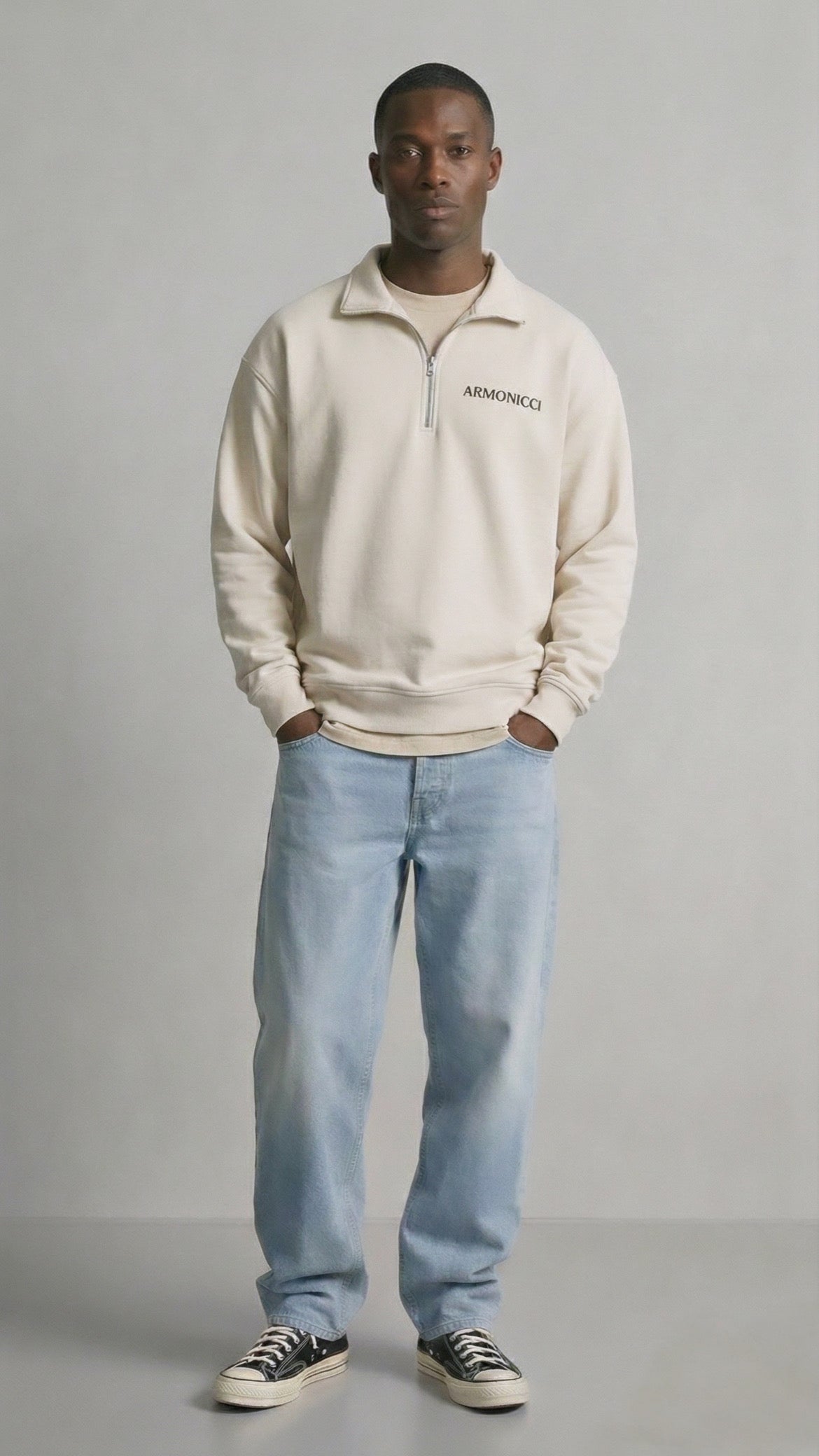 Heavyweight Cream Original Quarter Zip Sweatshirt