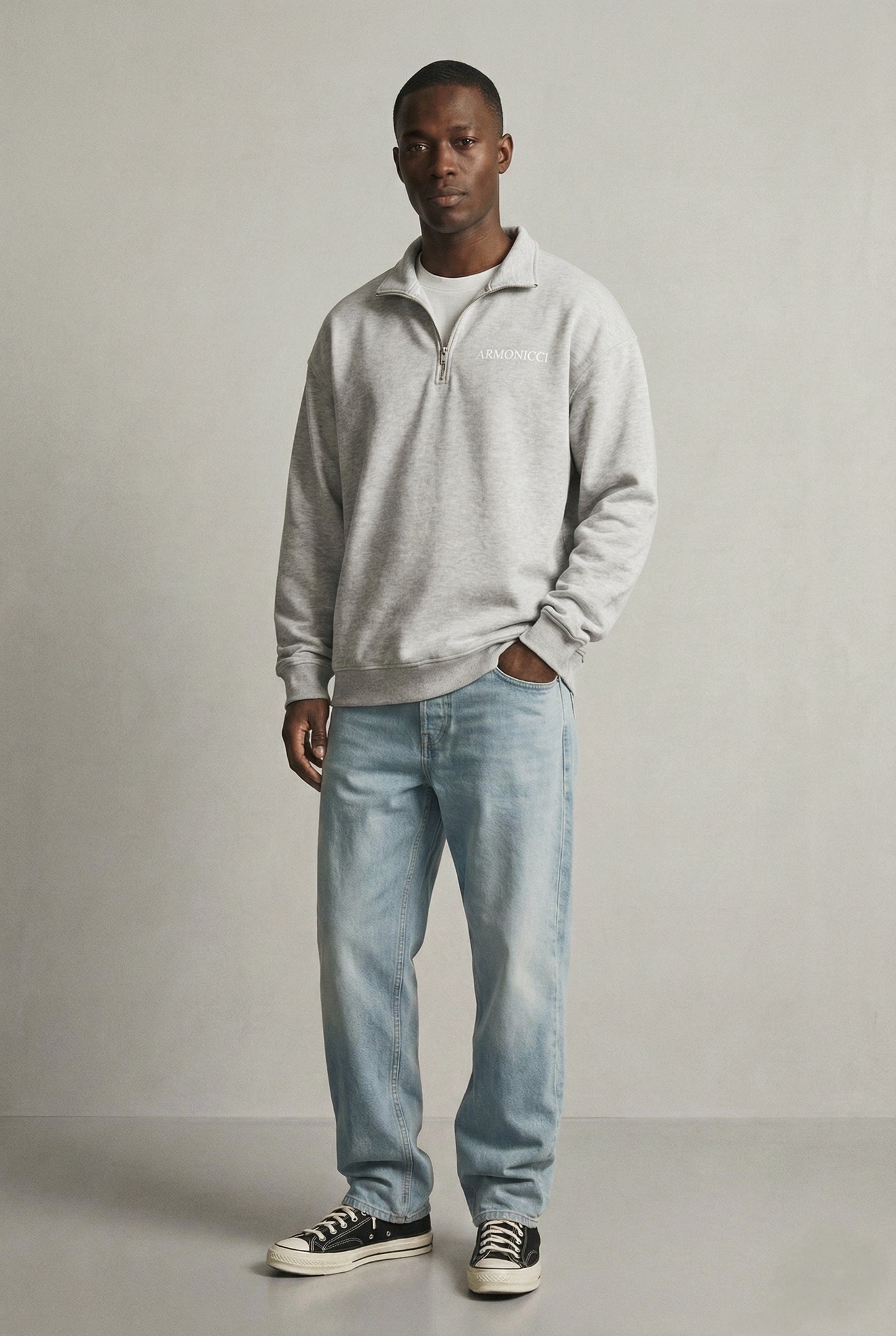 Heavyweight Athletic Grey Original Quarter Zip Sweatshirt