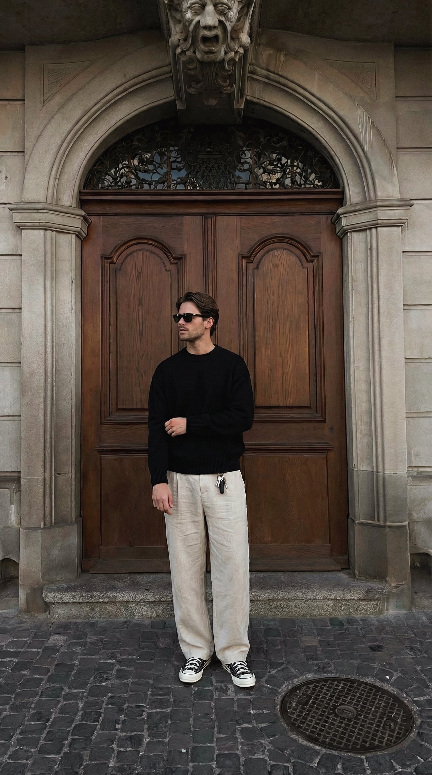 Oversized Minimal Black Knit Sweater