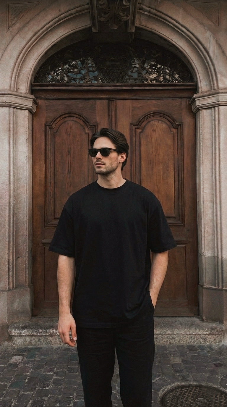 Heavyweight Oversized Minimal Black T-Shirt