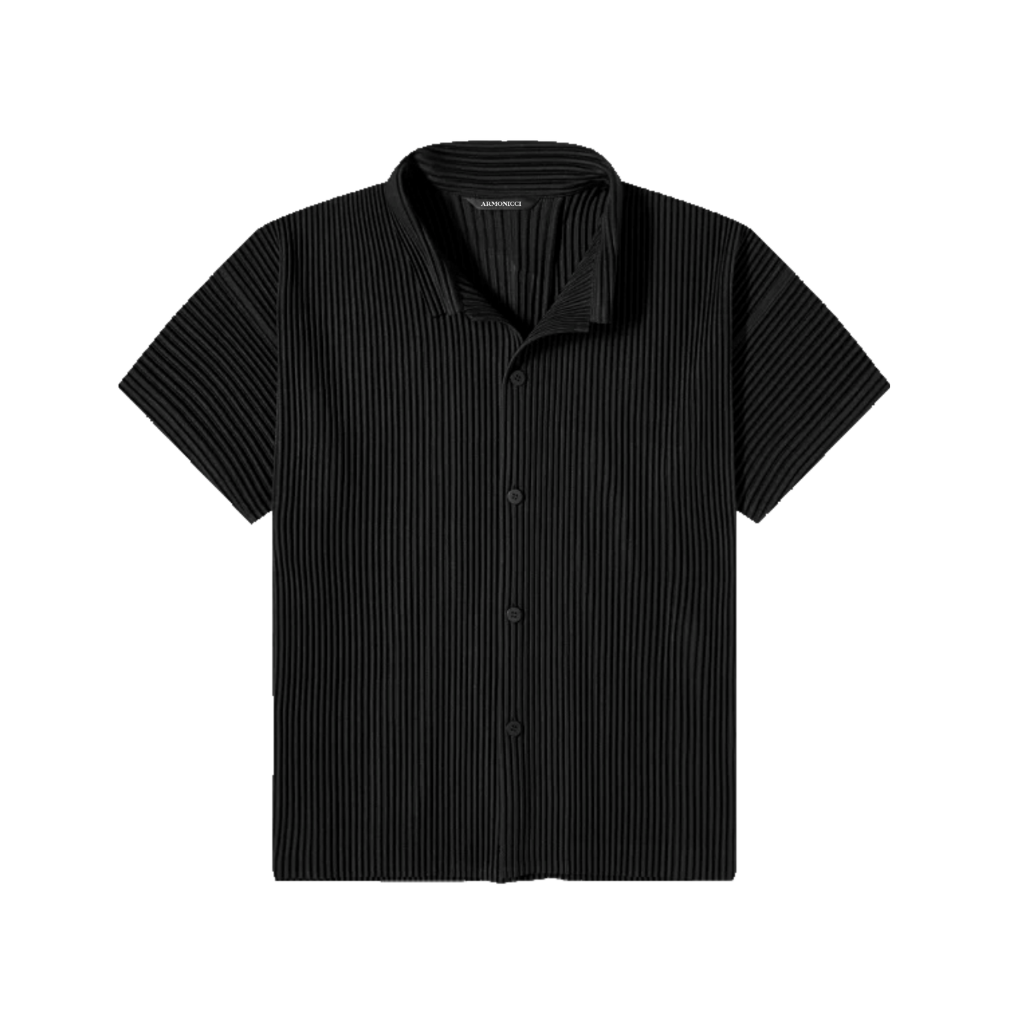 black pleated shirt