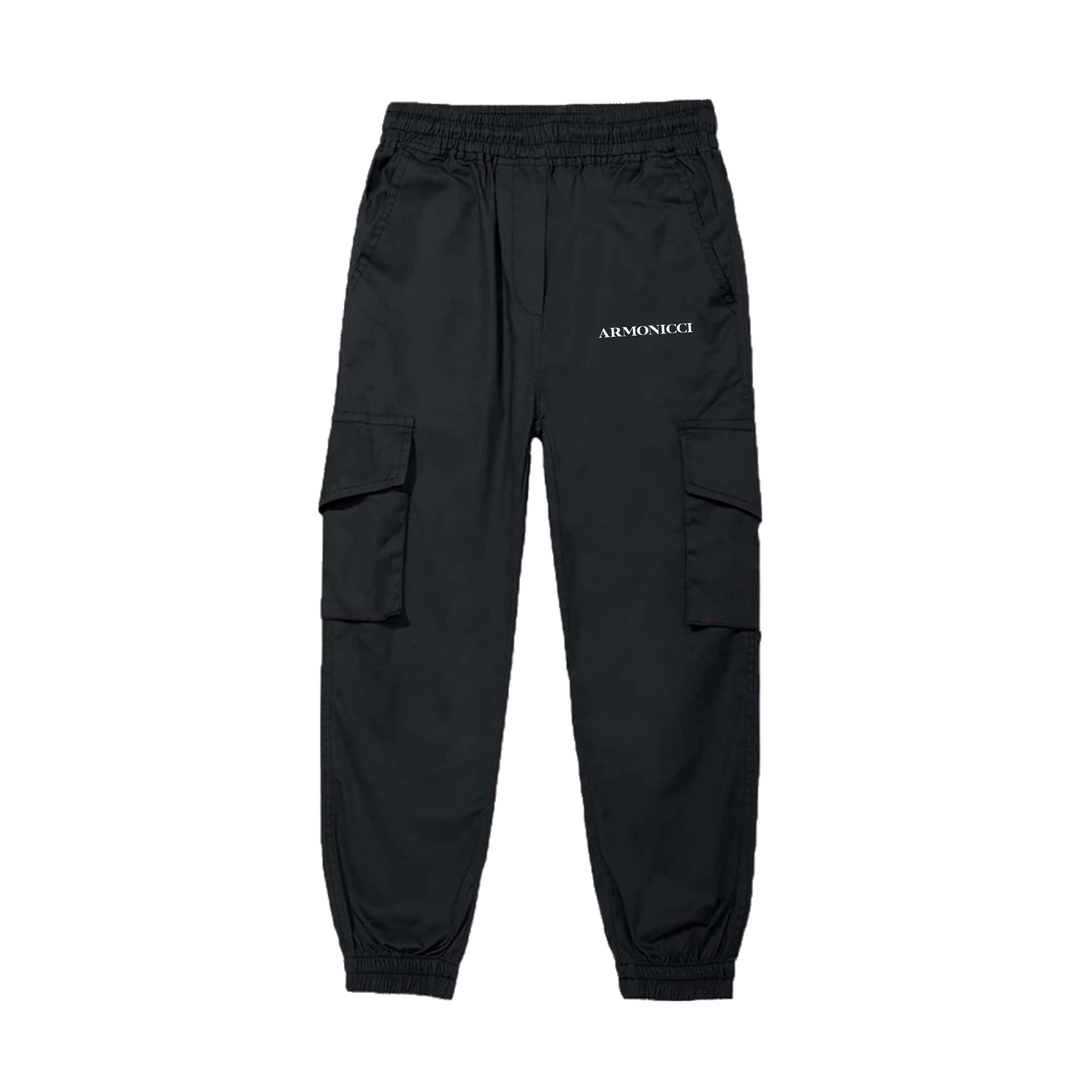 black technical cargo pants