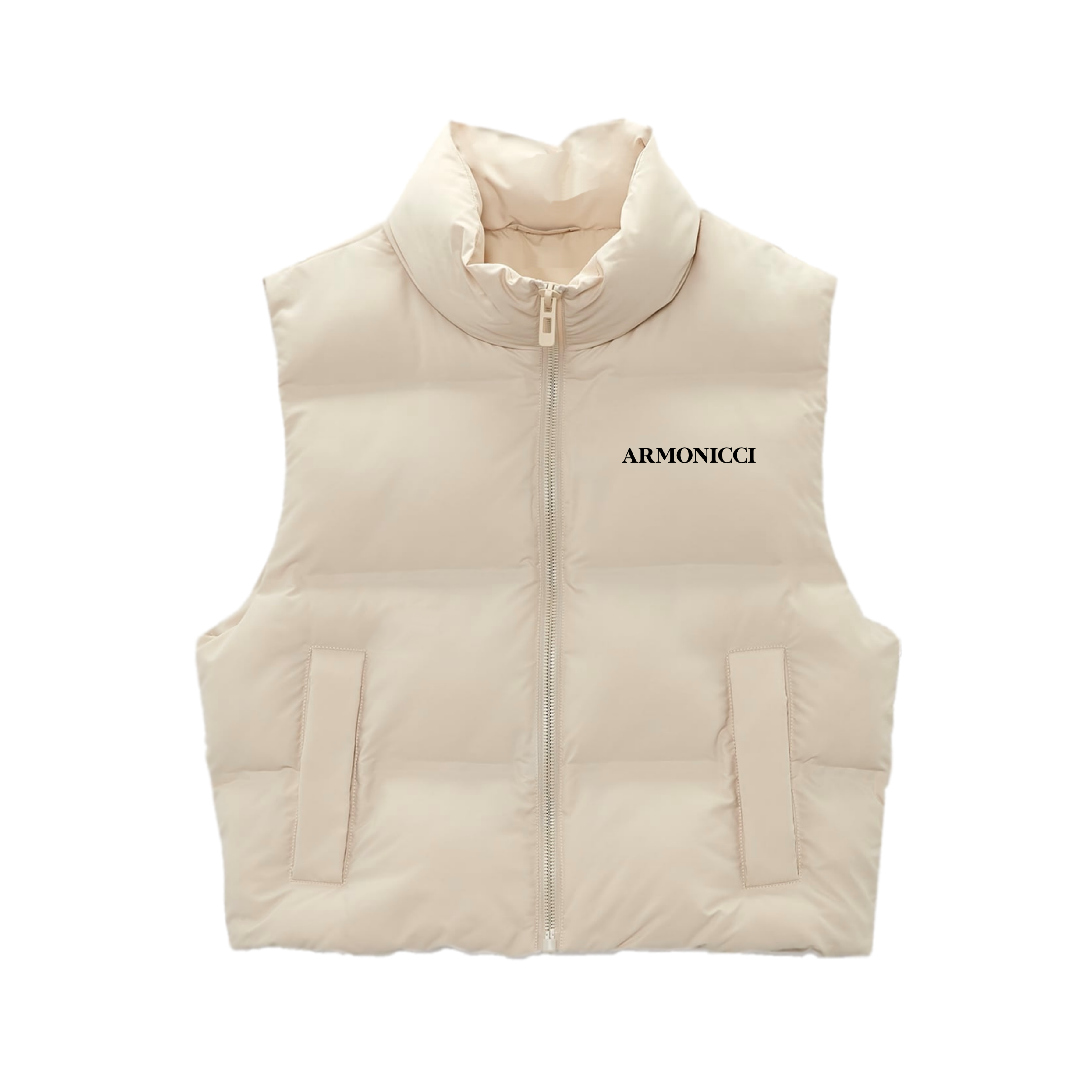 Cream Puffer Gilet | Luxury Minimal Streetwear – ARMONICCI